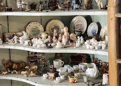 Shelves of decorative ceramics and figurines inside the Houston Museum